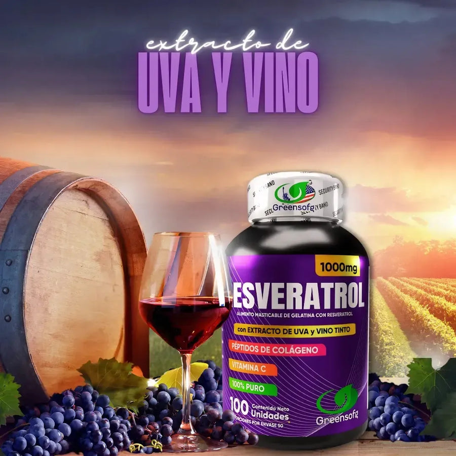 Resveratrol Con INVIMA 1000mg — Antioxidante + Colágeno + Vitamina C